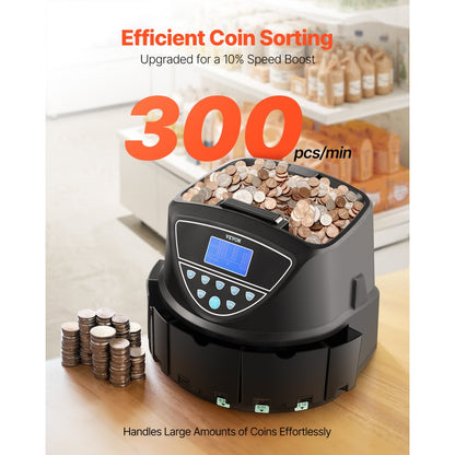 KSW550-4 LDM DM - 300 Coins/Min Coin Counter & Sorter with 2000 Capacity