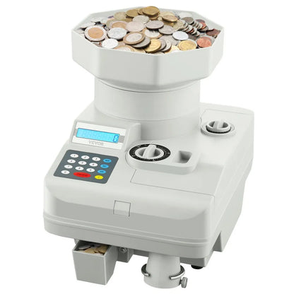 KSW850 - Fast 1300 Coins/Min VEVOR Coin Counter with 11,000 Capacity