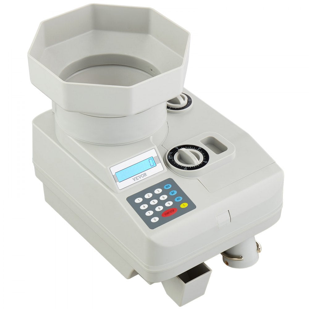 KSW850 - Fast 1300 Coins/Min VEVOR Coin Counter with 11,000 Capacity