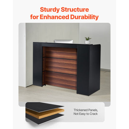 SS-602 - 62-Inch MDF Reception Desk with LED Light Strip