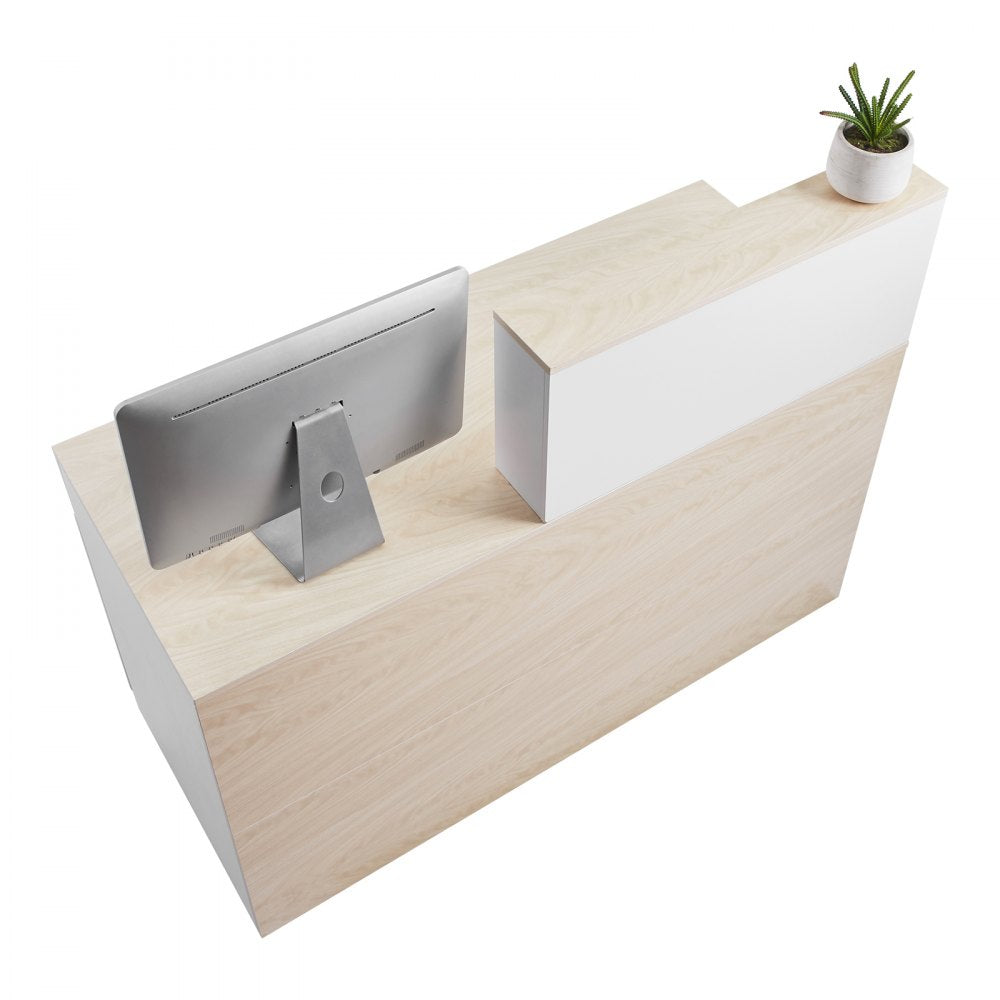 KLFD-04 - Durable MDF Reception Desk with Lockable Drawer & Storage Solutions