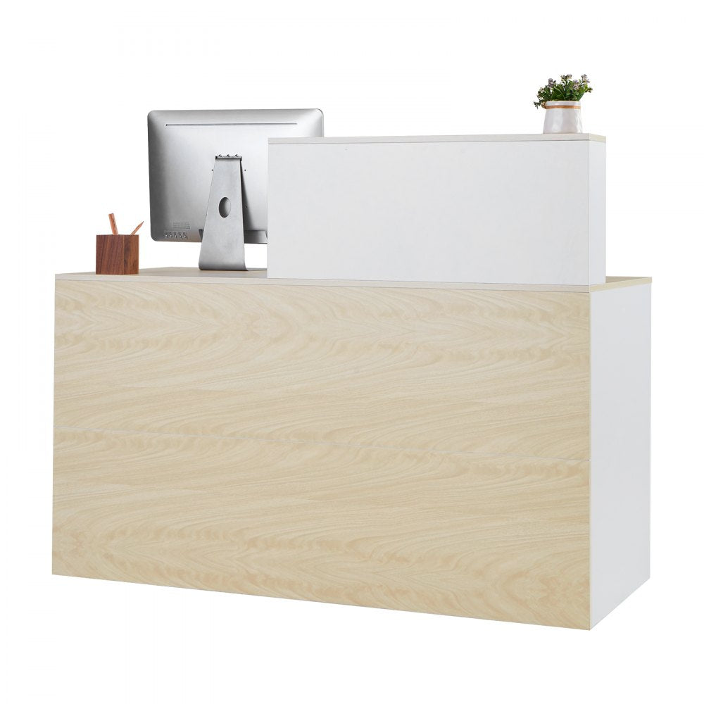 KLFD-04 - Durable MDF Reception Desk with Lockable Drawer & Storage Solutions