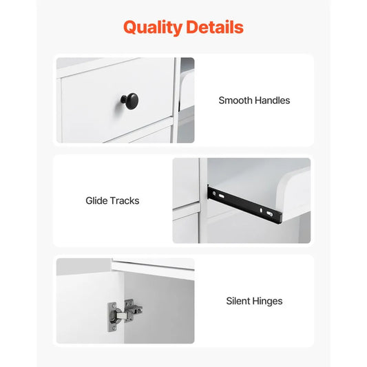 KLFD-01 - Modern MDF Reception Desk with Drawers & USB Ports