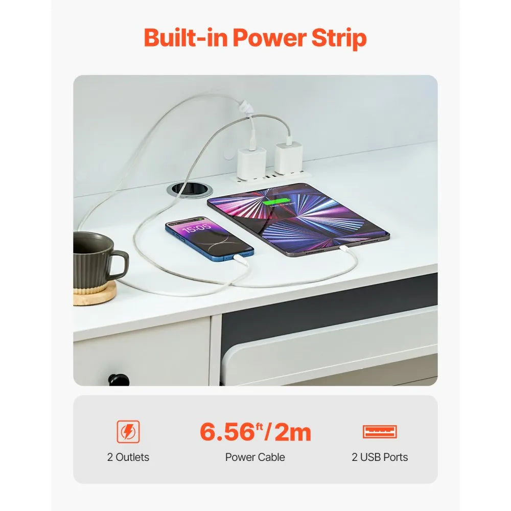 KLFD-01 - Modern MDF Reception Desk with Drawers & USB Ports