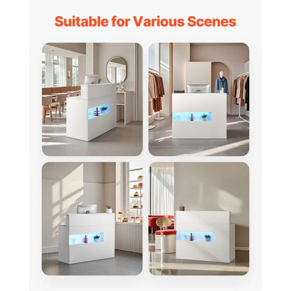 KLFD-01 - Modern MDF Reception Desk with Drawers & USB Ports