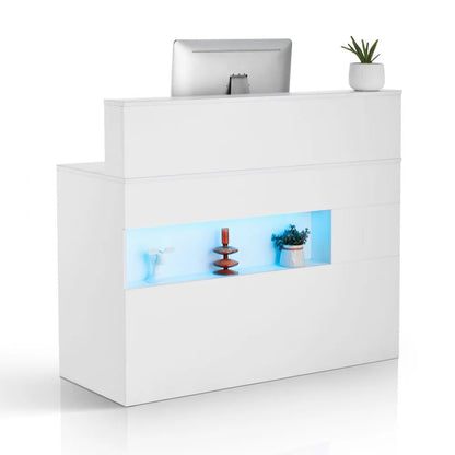 KLFD-01 - Modern MDF Reception Desk with Drawers & USB Ports