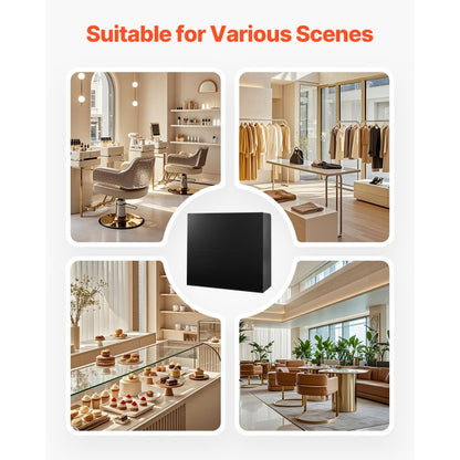 KLFD-03 - Durable Black Reception Desk with Lockable Storage, 47.24" x 18.90" x 43.31"