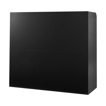 KLFD-03 - Durable Black Reception Desk with Lockable Storage, 47.24" x 18.90" x 43.31"