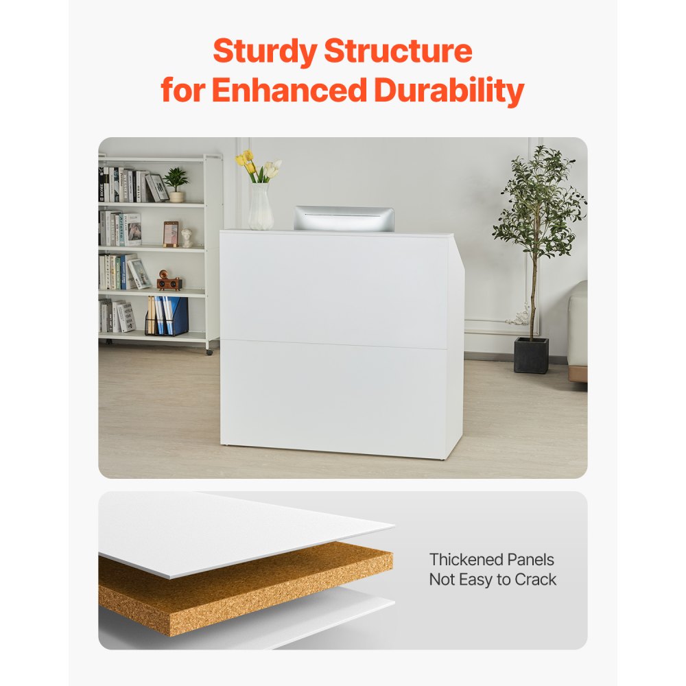 KLFD-05 - Modern MDF Reception Desk, 46.46"x19.69"x43.90", Elegant Design