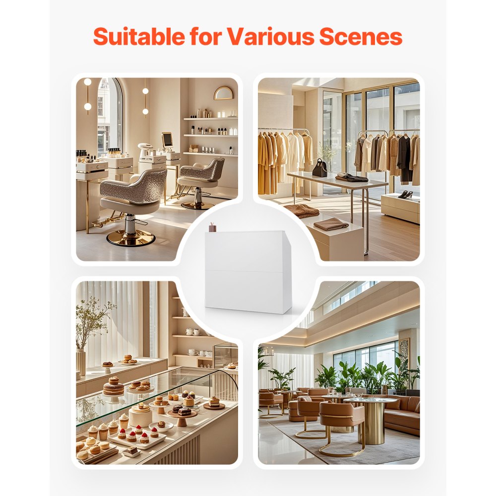 KLFD-05 - Modern MDF Reception Desk, 46.46"x19.69"x43.90", Elegant Design