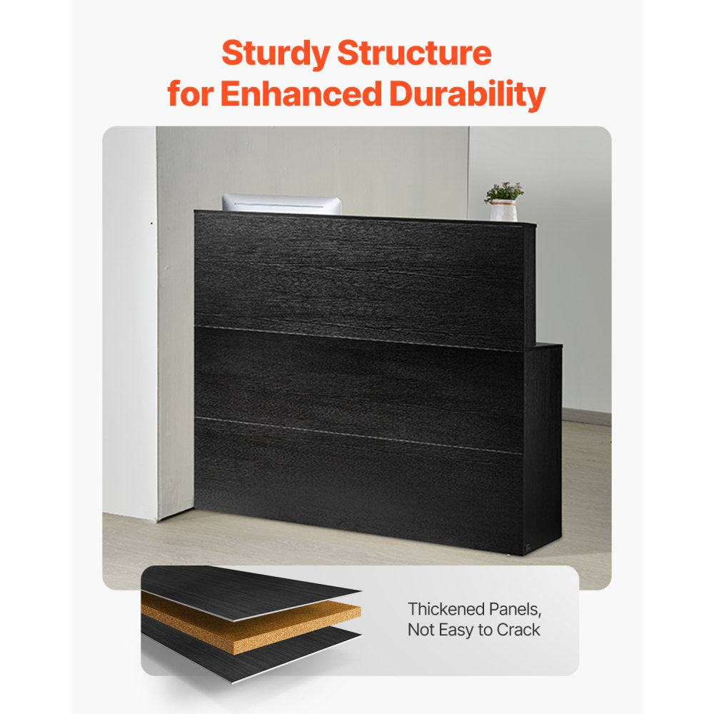 SS-601 - Waterproof L-Shaped MDF Reception Desk with Lockable Storage