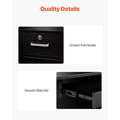 SS-601 - Waterproof L-Shaped MDF Reception Desk with Lockable Storage