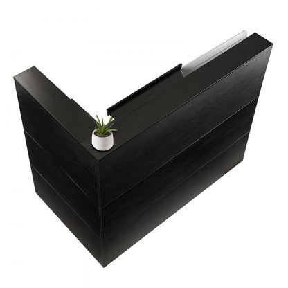 SS-601 - Waterproof L-Shaped MDF Reception Desk with Lockable Storage