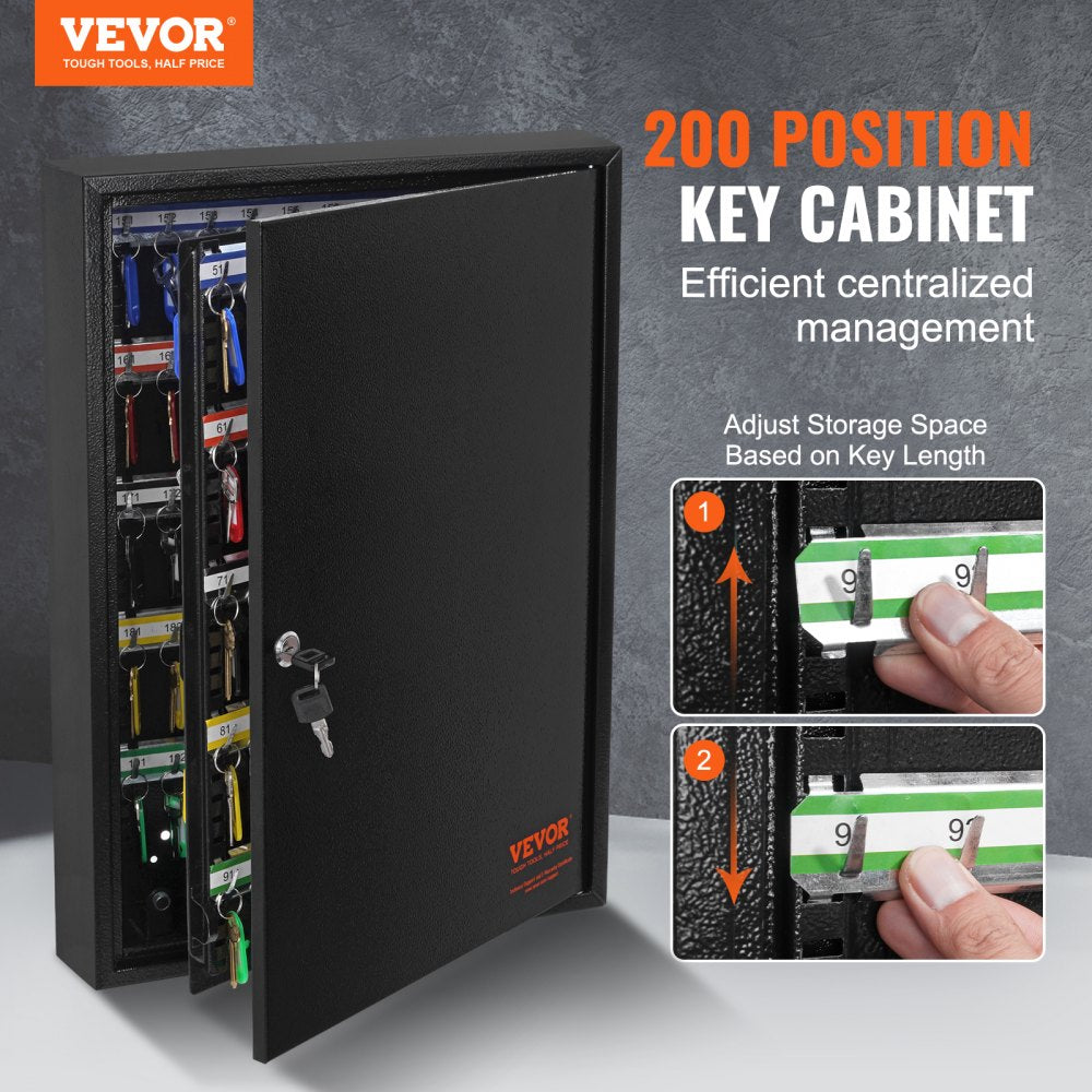 YX-K550-200 - Durable 200-Key Cabinet with Adjustable Hooks for Easy Organization
