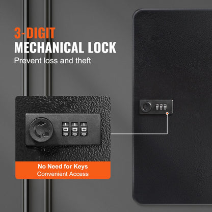 YX-K370-48 - Secure 48-Key Cabinet with Wall Mount & Combination Lock