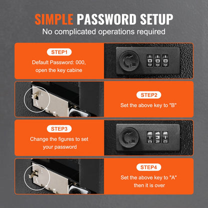YX-K370-48 - Secure 48-Key Cabinet with Wall Mount & Combination Lock