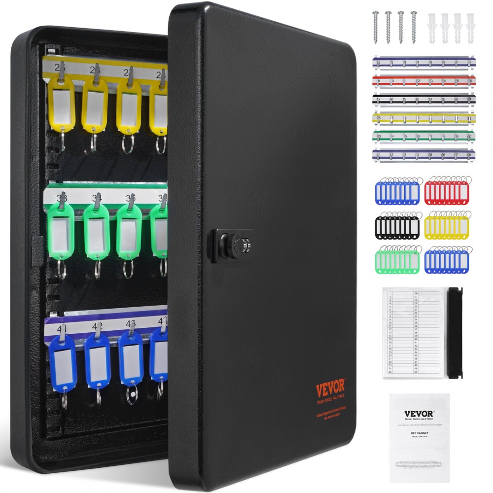 YX-K370-48 - Secure 48-Key Cabinet with Wall Mount & Combination Lock