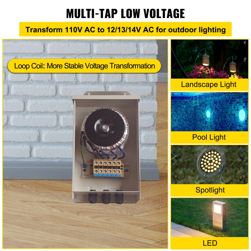 HWBY-3003 - 300W Outdoor Pool Light Transformer with Auto-Reset Safety