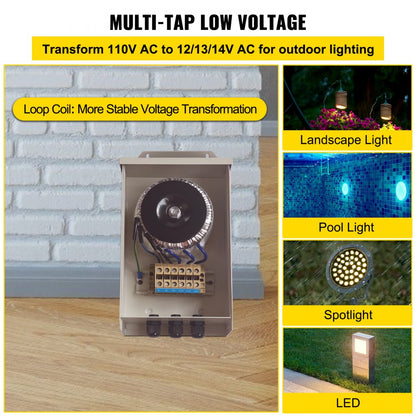 HWBY-3003 - 300W Outdoor Pool Light Transformer with Auto-Reset Safety