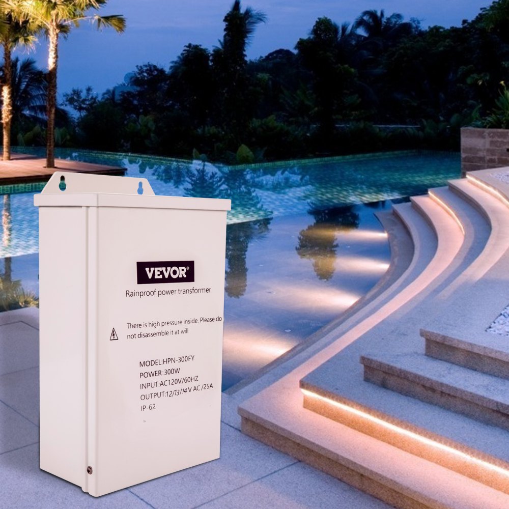 HWBY-3003 - 300W Outdoor Pool Light Transformer with Auto-Reset Safety
