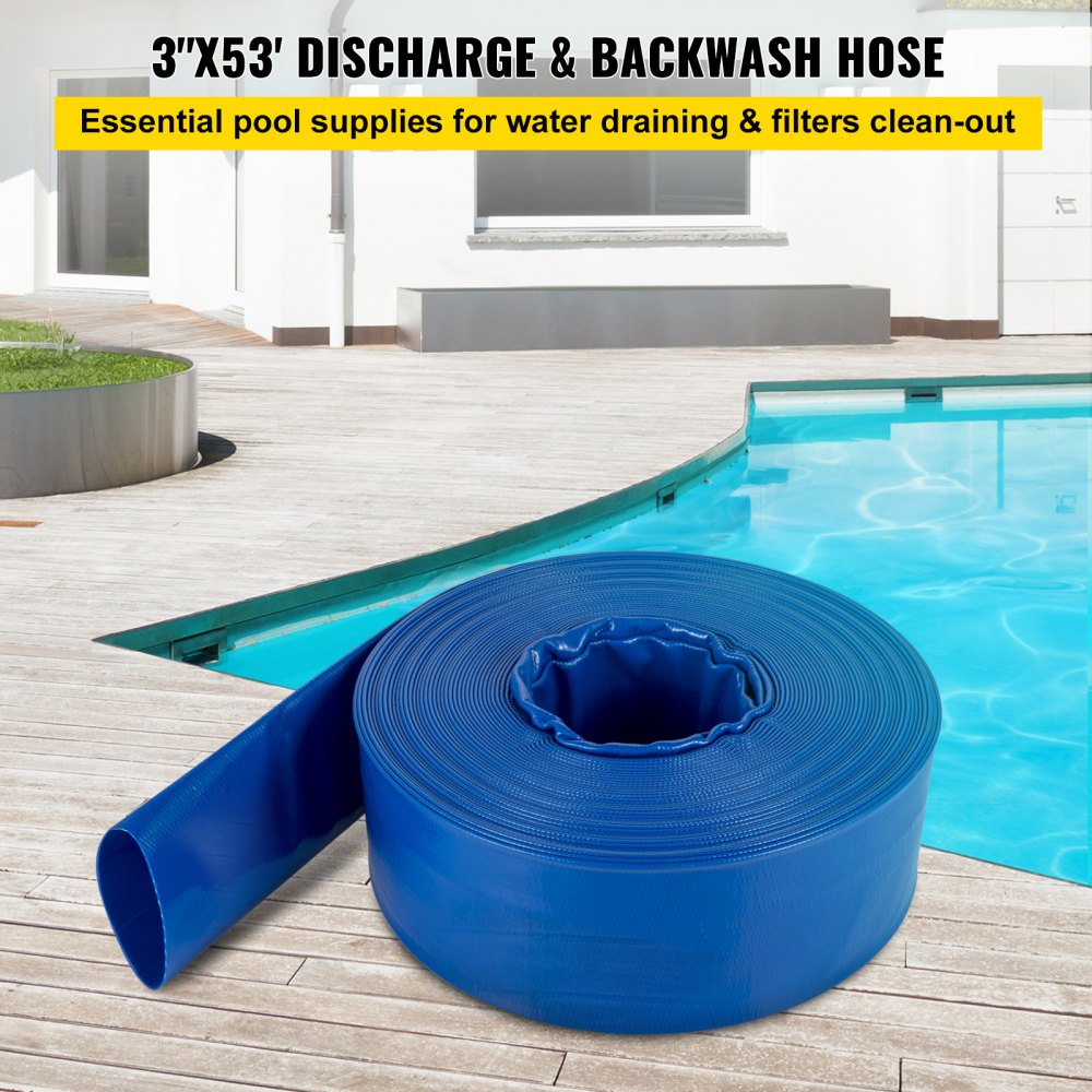 SPDH-8449 - 3" x 53' Heavy-Duty PVC Discharge Hose, Flexible & Durable