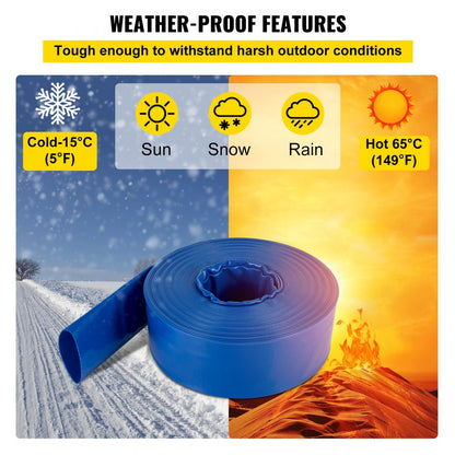 SPDH-8449 - 3" x 53' Heavy-Duty PVC Discharge Hose, Flexible & Durable
