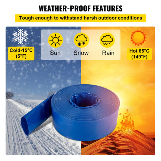 SPDH-8449 - 3" x 53' Heavy-Duty PVC Discharge Hose, Flexible & Durable