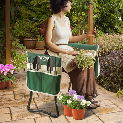JK603 - Foldable Gardening Kneeler with 330 lbs Capacity & Tool Pouches