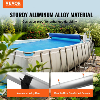 PCR04 - Durable 20 ft Pool Cover Reel, Easy Setup & Anti-Tip Design