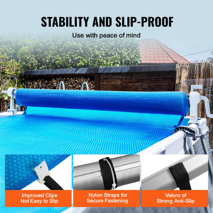 PCR04 - Durable 20 ft Pool Cover Reel, Easy Setup & Anti-Tip Design