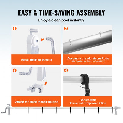 PCR04 - Durable 20 ft Pool Cover Reel, Easy Setup & Anti-Tip Design