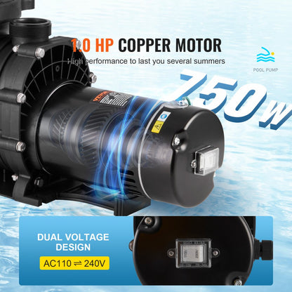 HBP750II - 80 GPM Above-Ground Pool Pump for Efficient Cleaning