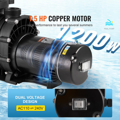 HBP1100II - 1.5 HP Above Ground Pool Pump for 34,000 Gallons