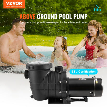 HBP1500II - Powerful 2 HP Pool Pump with 110 GPM Flow Rate