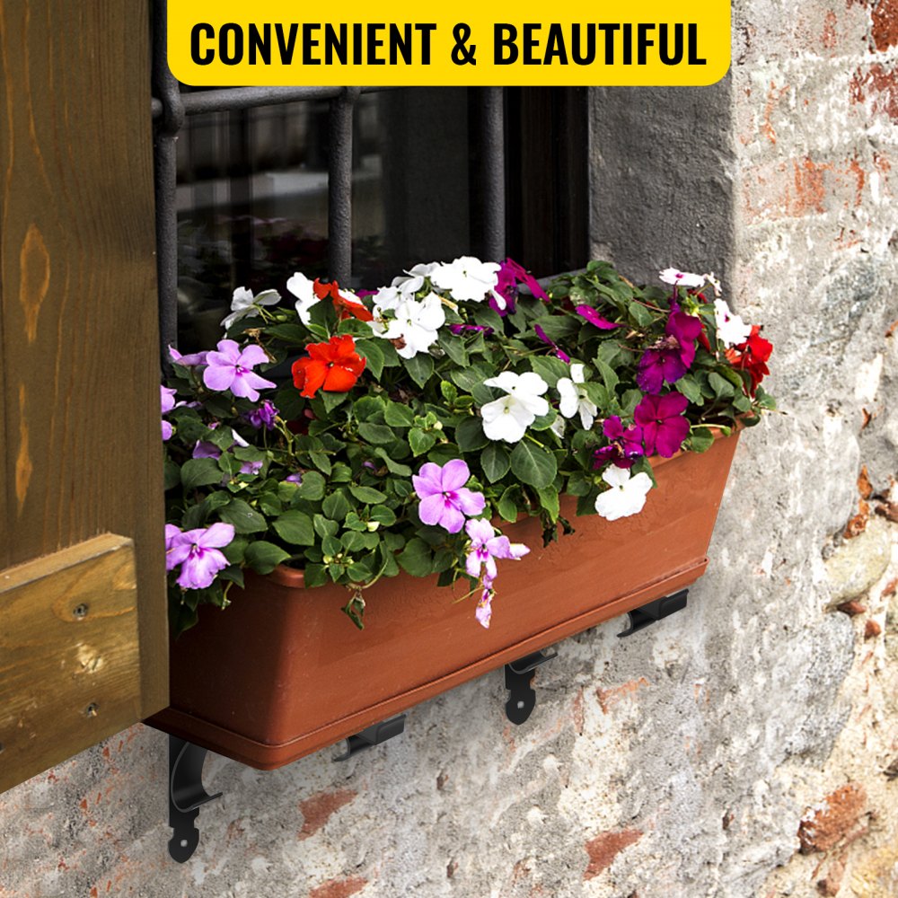 SS-JZ-0001 - Durable Iron Window Box Brackets for Up to 88lbs Support