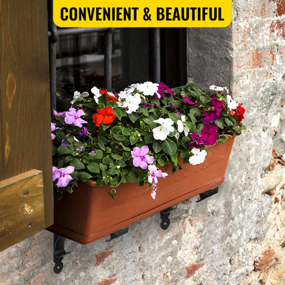 SS-JZ-0001 - Durable Iron Window Box Brackets for Up to 88lbs Support