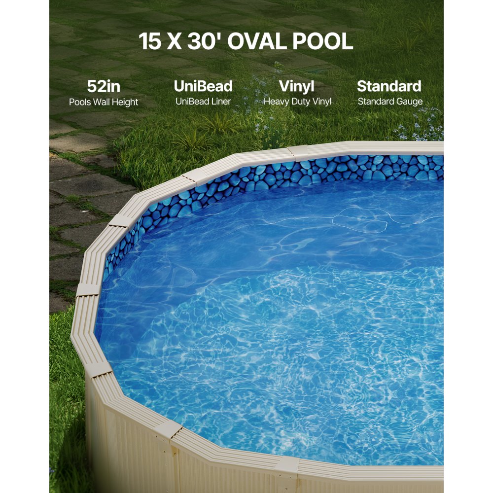 15X30X52X0.32 - Durable 15x30ft Oval Pool Liner for 52in Walls