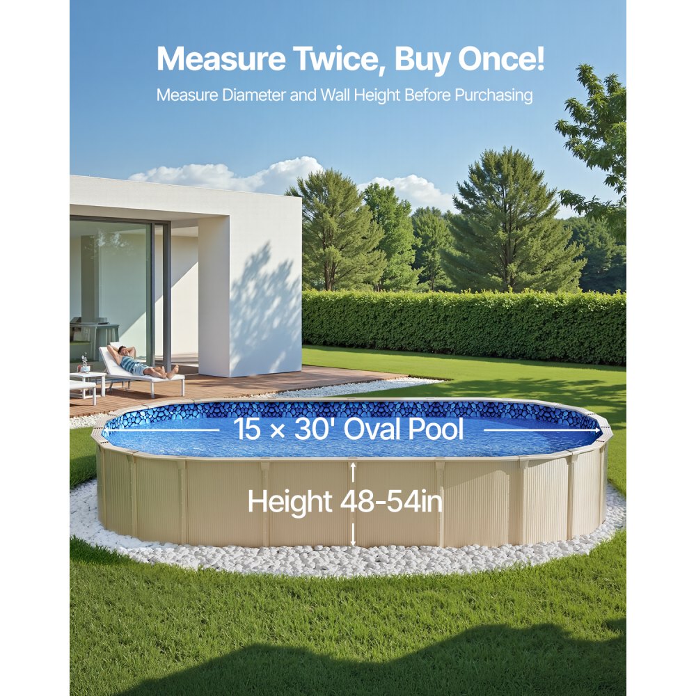 15X30X54X0.32 - Durable Vinyl Liner for 15x30 ft Oval Pools