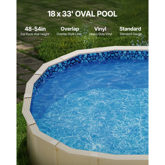 18X33X54X0.32 - 18x33 ft Oval Vinyl Pool Liner for 54" Walls