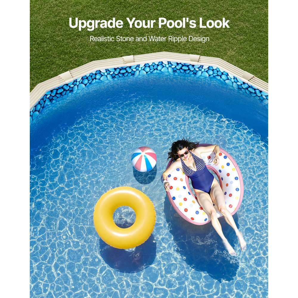 18X33X52X0.32 - Durable 18x33ft Oval Vinyl Pool Liner, 52in Wall Height