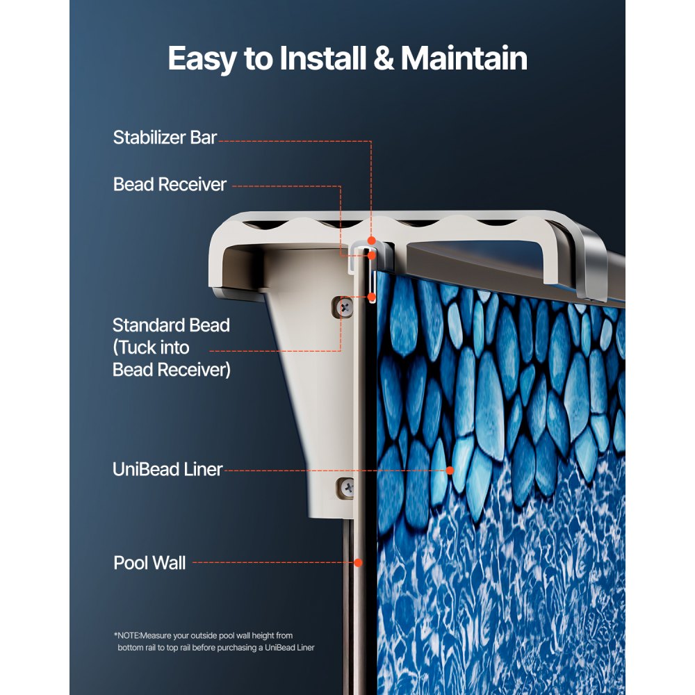 21X52X0.32 - 21ft UV-Resistant Vinyl Pool Liner for 52in Walls