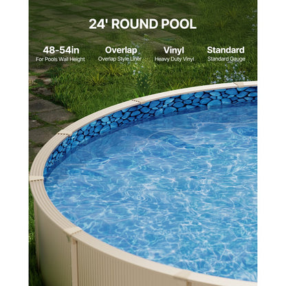 24X54X0.32 - Durable 24ft Round Vinyl Pool Liner for 54in Walls