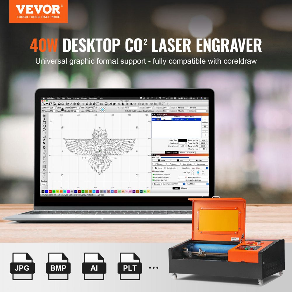 KH-3020 - 12x8" VEVOR 40W Laser Engraver with USB Connectivity