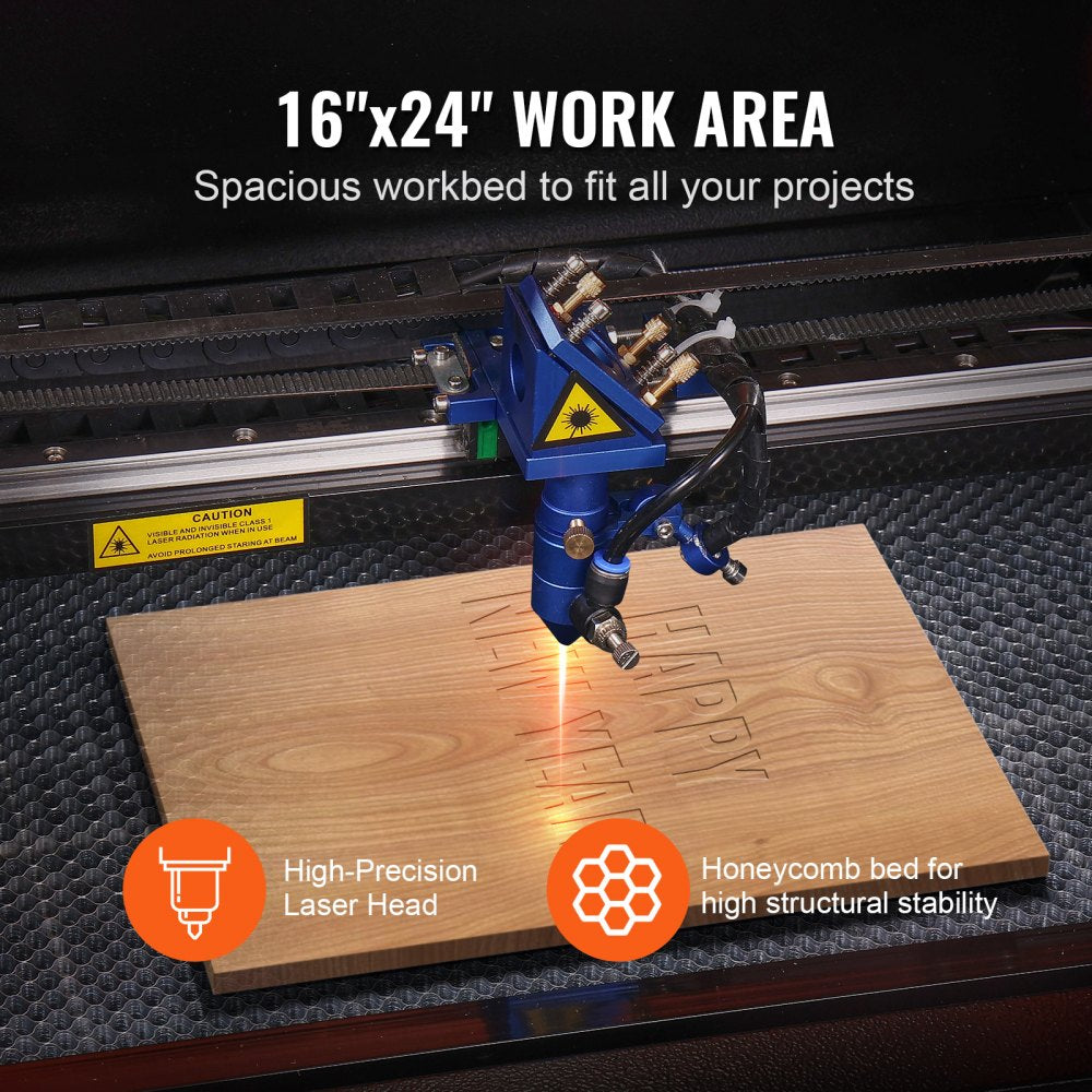 KH6040 - 60W CO2 Laser Engraver, 16x24 in Work Area, Ready to Use