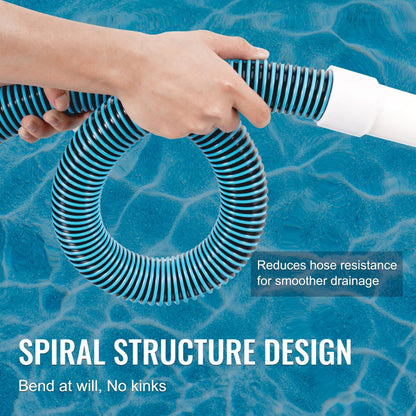3809EVBU - 30ft 1.5" Pool Hose, High-Strength Compatible Vacuum Line