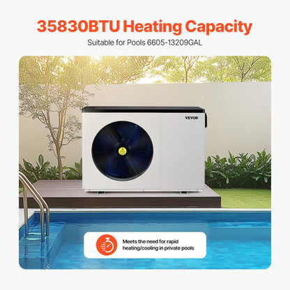 VDPYCA-110 - Electric Pool Heat Pump, 35830 BTU, Quiet & Efficient Heating