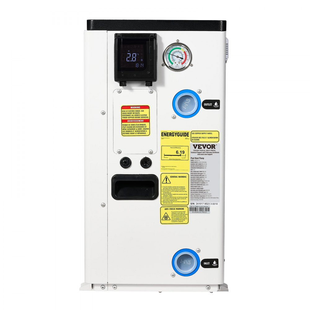 VDPYCA-110 - Electric Pool Heat Pump, 35830 BTU, Quiet & Efficient Heating