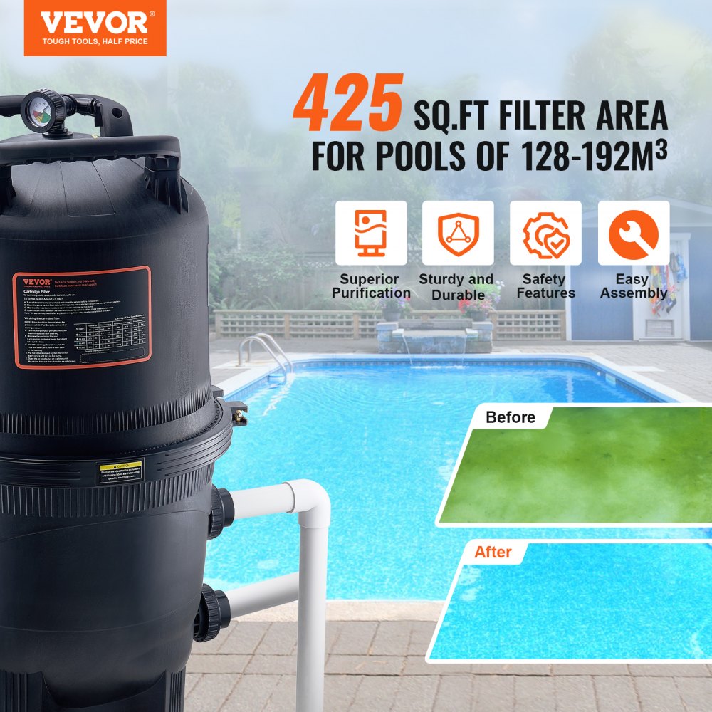GL420 - 425Sq. Ft VEVOR Cartridge Pool Filter for Easy Clean Water