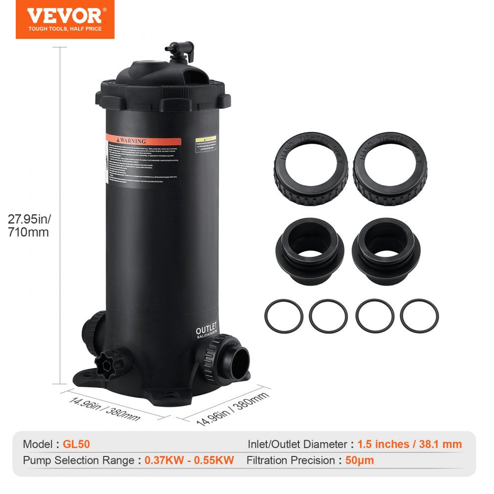 GL50 - VEVOR 50 Sq. Ft Cartridge Filter for Above & Inground Pools