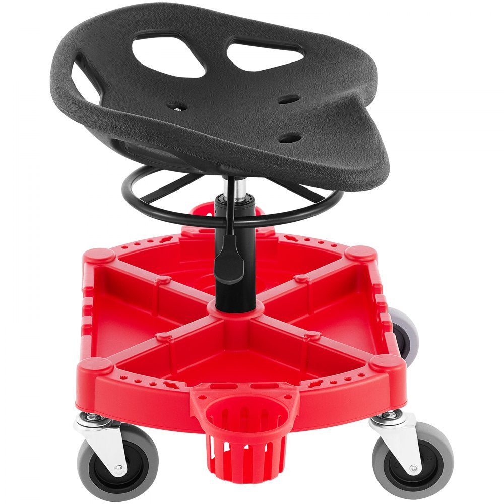 VVCCPDSJ4L - Adjustable 19" Rolling Stool with 300 LBS Capacity and Storage